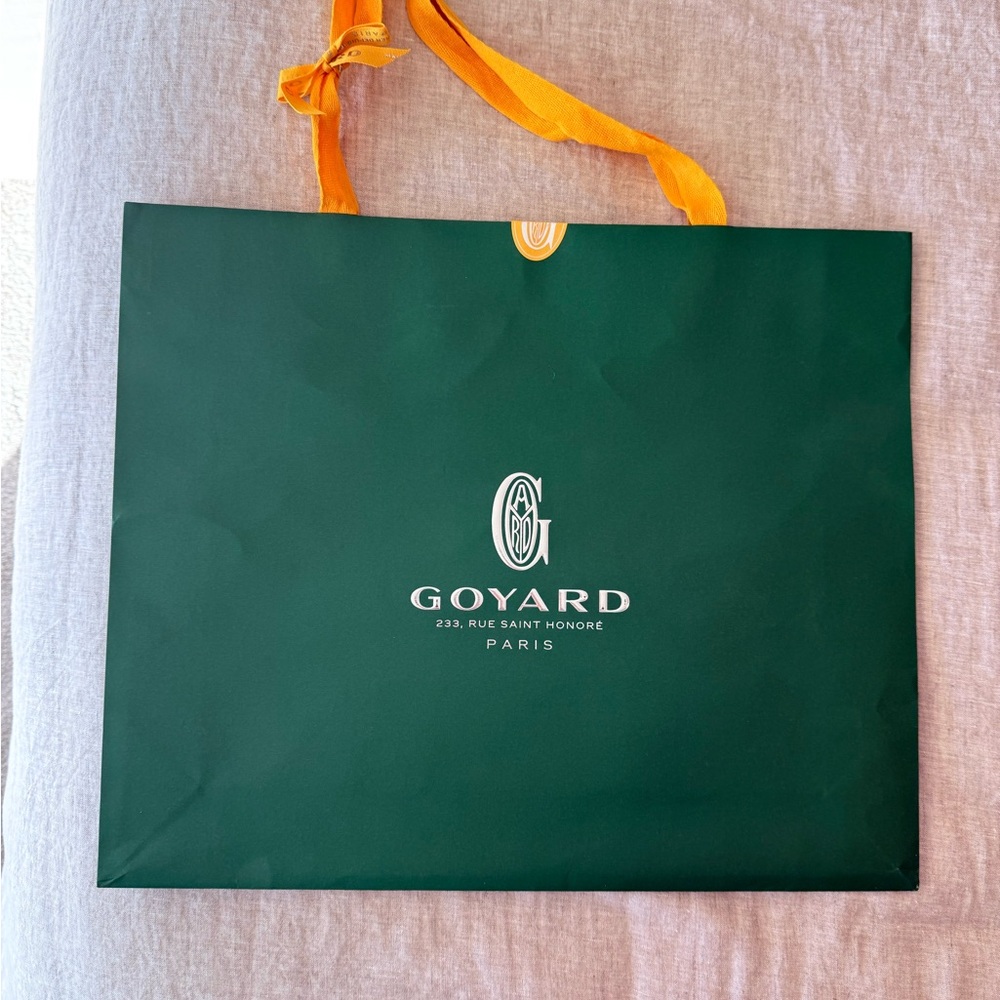 Goyard Green Shopping Bag with Yellow Ribbon Empty